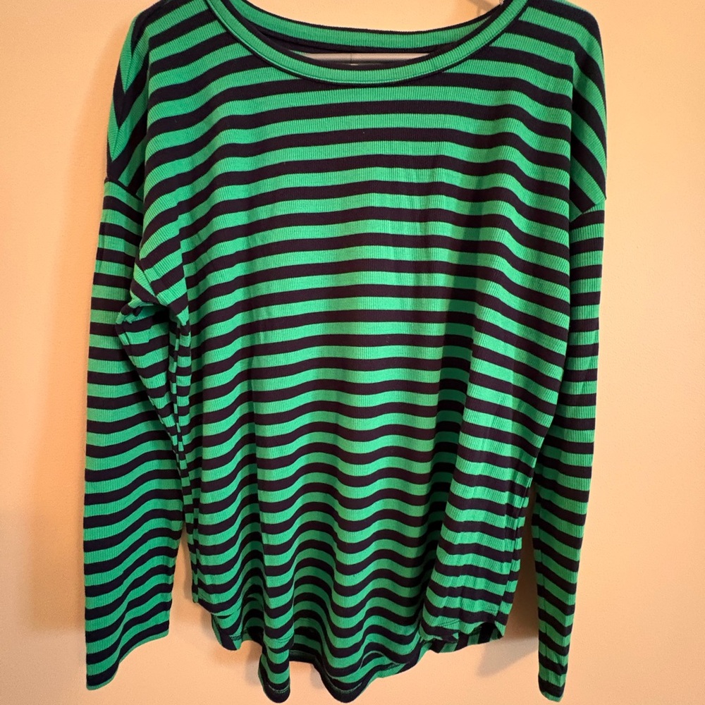 Lou & Grey Emerald and Navy Striped Tee